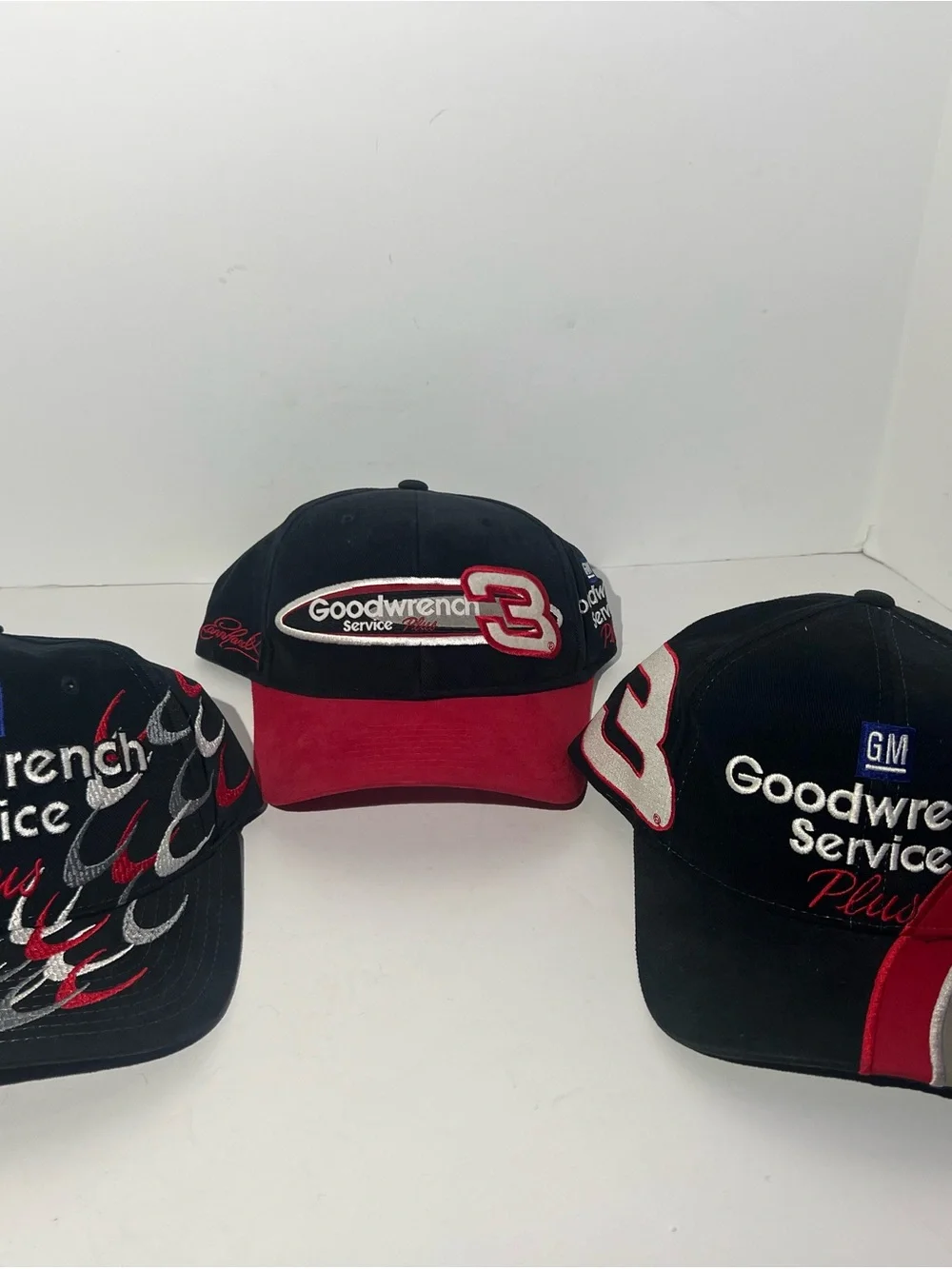 Lot of 3 Vintage Dale Earnhardt Goodwrench Service SnapBack Hats